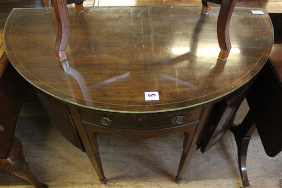 Inlaid mahogany demi-lune sideboard